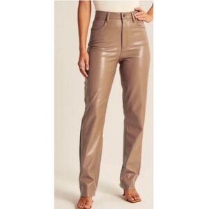 Abercrombie & Fitch The 90s Straight Faux Leather High‎ Rise Pants Size 29
